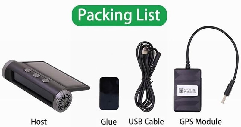 Solar Powered Wireless Car HUD GPS Speedometer Temperature Display Black - Image 4